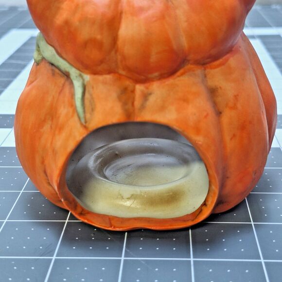 Vintage Creepy Halloween Witch Tealight Pumpkin Green Lizard Skull Tall Taiwan - Picture 7 of 11